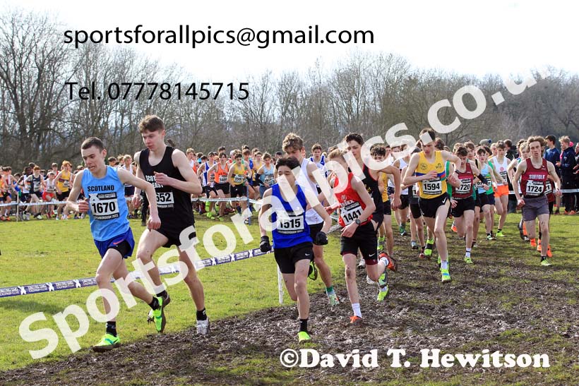 Boys Under-15s 2023 UK CAU Inter Counties Cross Country Champs, Prestwold Hall, Loughborough. Photo: David T. Hewitson/Sports for All Pics